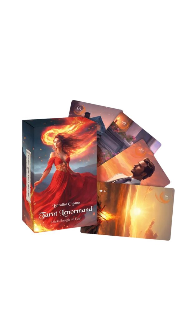 Baralho cigano Lenormand Edição Energia do fogo 36 cartas- Caminho Luminar