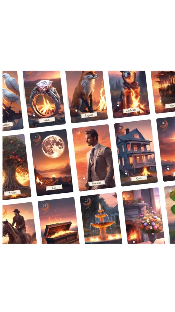 Baralho cigano Lenormand Edição Energia do fogo 36 cartas- Caminho Luminar - Image 4