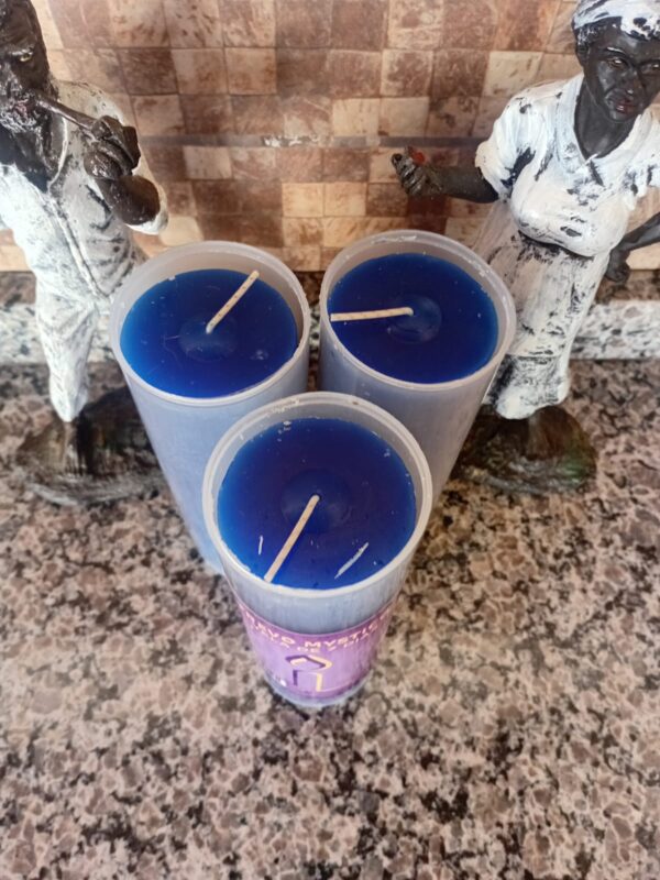 Vela de 7 dias 15cm c/ cápsula de PVC- Azul escuro - Image 2