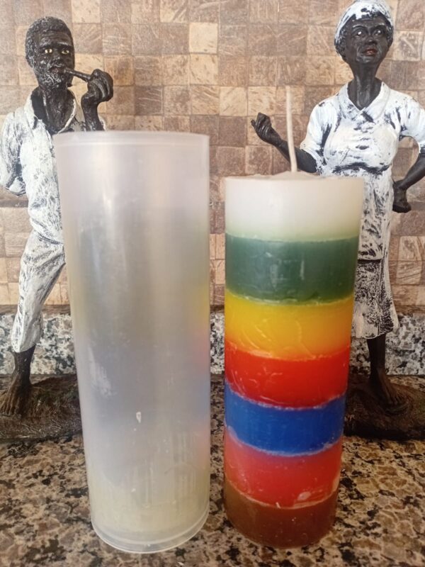 Vela de 7 dias 15cm c/ cápsula de PVC- 7 LINHAS DA UMBANDA.