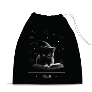 SACOLINHA PORTA ORÁCULO GATO PRETO /  BARALHOS, TARÔ